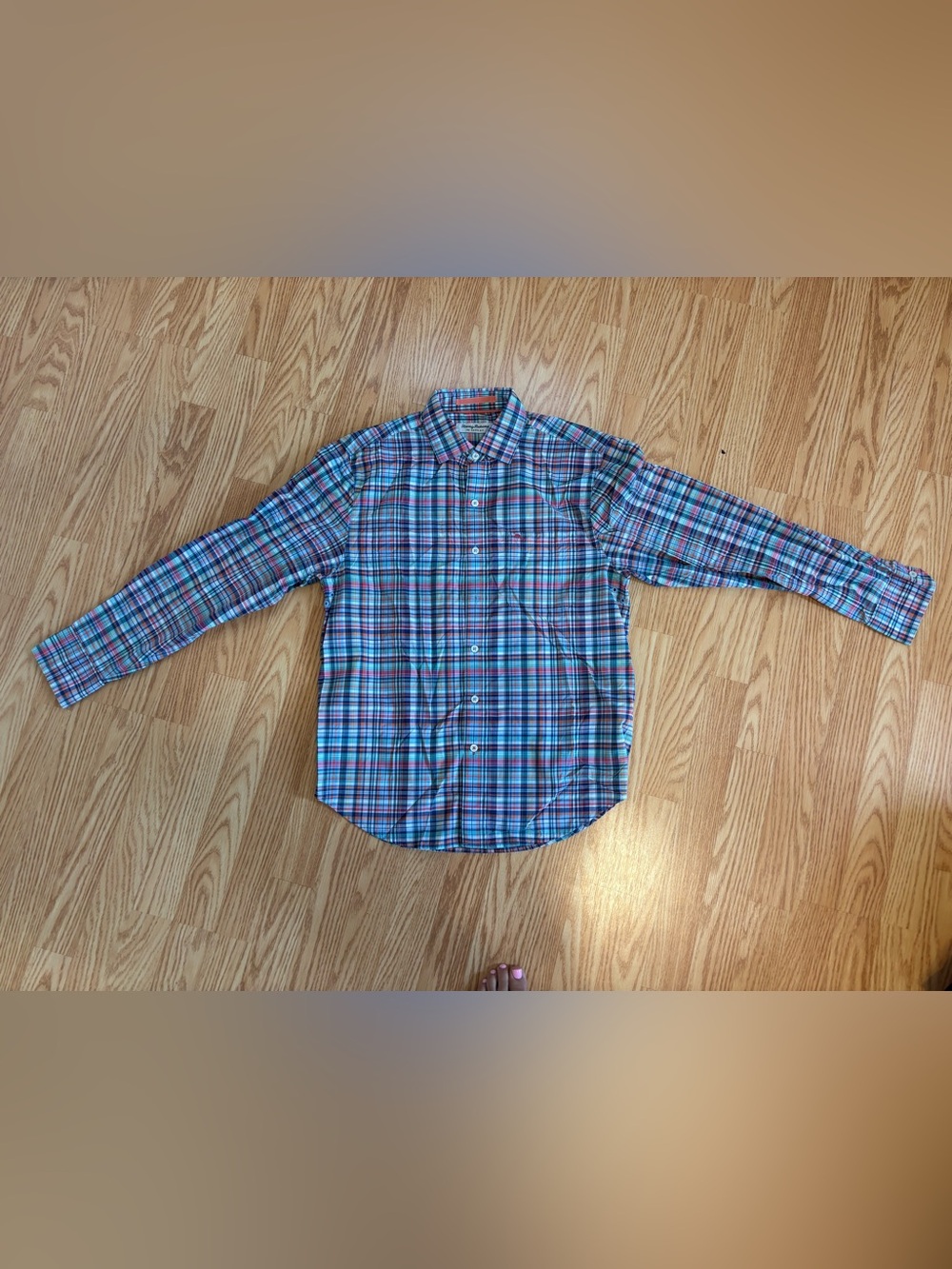 Men's Plaid Button-Up Shirt in Blue and Red Tommy Bahama the siesta key size s